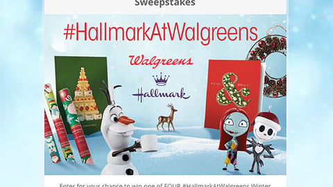 Hallmark Walgreens Sweepstakes Landing Page