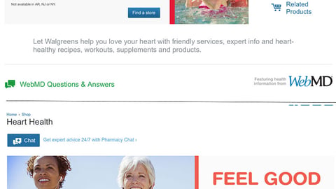 Walgreens.com 'Heart Health' Landing Pages