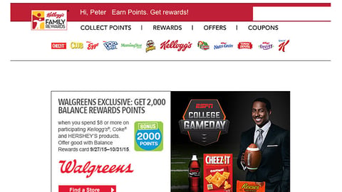 Kellogg's Family Rewards Walgreens Email