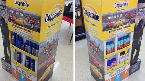 Coppertone 'Cars 3' Walgreens Floorstand