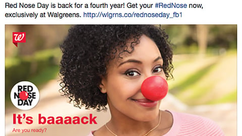 Walgreens 'Red Nose Day' Facebook Update