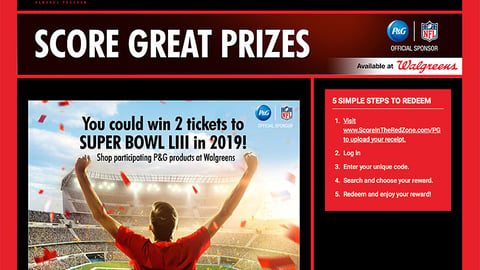 P&G Walgreens 'Score in the Redzone' Home Page