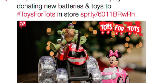 Walgreens 'Toys For Tots' Twitter Update