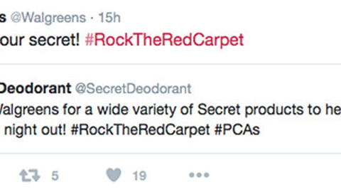 Walgreens Secret '#RockTheRedCarpet' Twitter Update