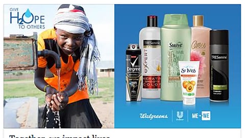 Walgreens Unilever 'Give H2OPE' Facebook Update