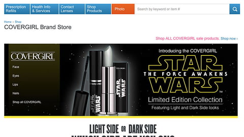 Walgreens.com CoverGirl 'Star Wars Collection' Brand Page