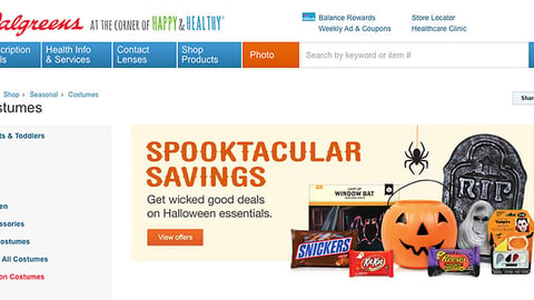 Walgreens.com 'Spooktacular Savings' Feature