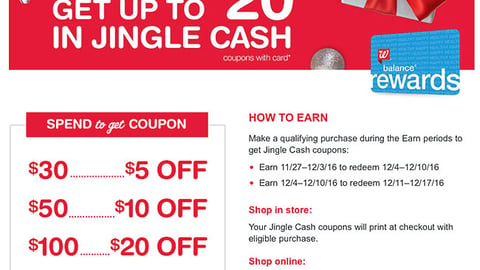 Walgreens.com 'Jingle Cash' Landing Page
