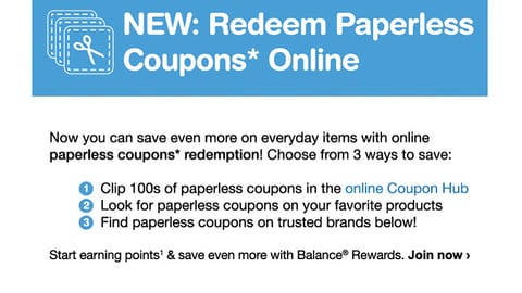 Walgreens 'Paperless Coupons' Email