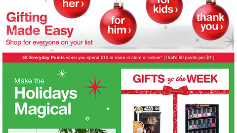 Walgreens 'Holiday Gift Shop' Landing Page