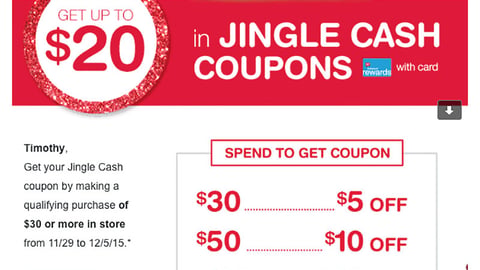 Walgreens 'Jingle Cash' Email