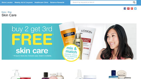 Walgreens.com 'Skin Care' Landing Page