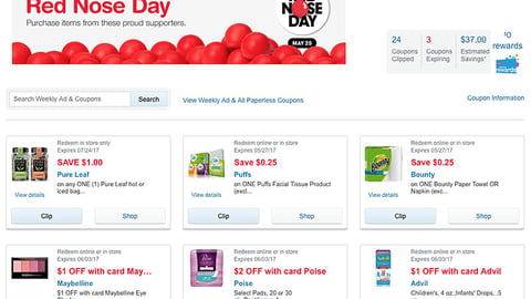Walgreens.com 'Red Nose Day' Coupon Landing Page