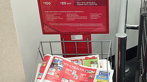 Walgreens 'Jingle Cash' Rack Sign