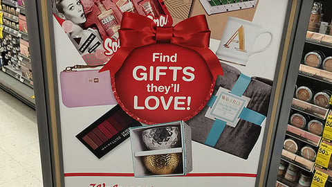 Walgreens 'Find Gifts They'll Love' Stanchion Sign
