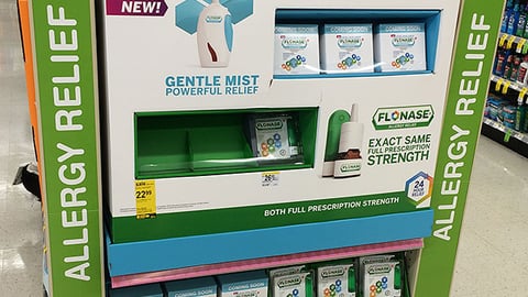 Flonase Sensimist Walgreens 'Allergy Relief' Endcap