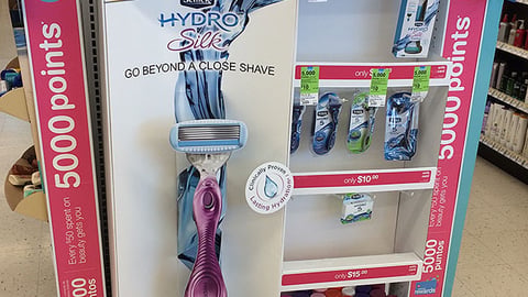 Schick Hydro Silk Walgreens Endcap