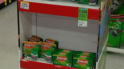 Zyrtec Walgreens 'Red Nose Day' Floorstand