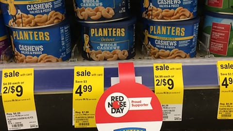 Walgreens Planters 'Red Nose Day' Dangler