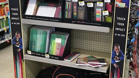 Me to We 'Track Your Impact' Walgreens Endcap