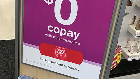Walgreens 'Flu Shots' Stanchion Sign