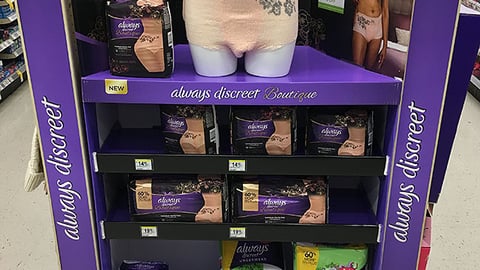 Always Discreet Boutique Walgreens Endcap