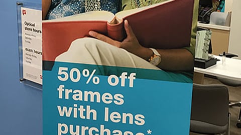 Walgreens Optical Standee