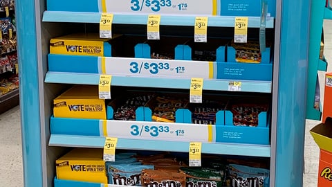 M&M's 'Flavor Vote' Walgreens Endcap