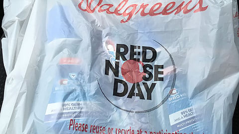 Walgreens 'Red Nose Day' Plastic Bag