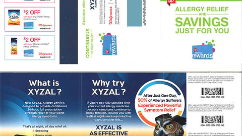 Walgreens Xyzal Mailer