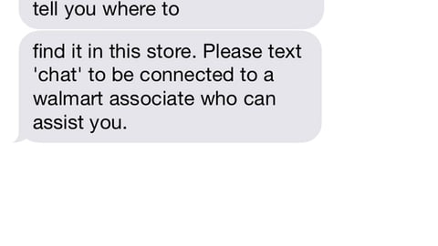 Walmart 'Simple Text' Sample Message