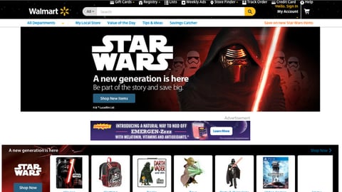 Walmart Star Wars Carousel Ad