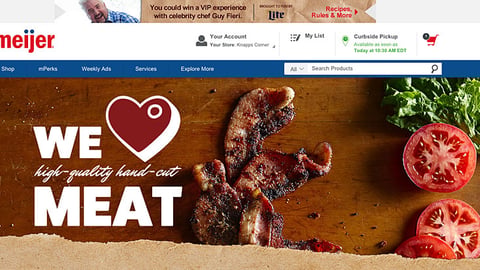 Meijer 'Hand-Cut Meat' Promotional Page