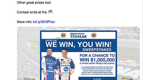 JTG Daugherty Racing 'Don't Forget to Enter' Twitter Update