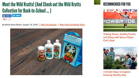 Whole Foods 'Wild Kratts' Blog Post