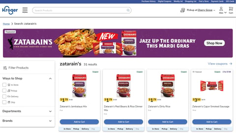 Kroger Zatarain’s 'Jazz Up' Display Ad