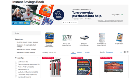 Sam's Club P&G Instant Savings Digital Ads