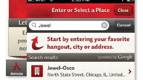 "Arrived" Mobile App