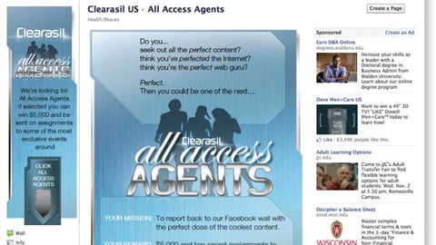 Clearasil 'All Access Agent' Facebook Contest