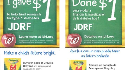 Walgreens, Crayola Support JDRF