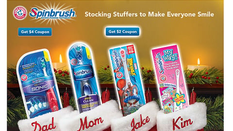 Walmart.com Spinbrush 'Stocking Stuffers' Page