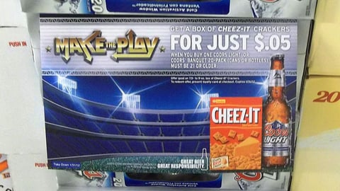 Coors Light Cheez-It Shelf Sign