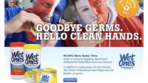 Wet Ones 'Game Time' Walmart.com Page