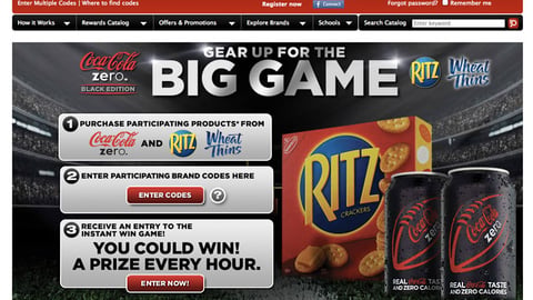 Coca-Cola Kraft 'Big Game' Sweeps Page