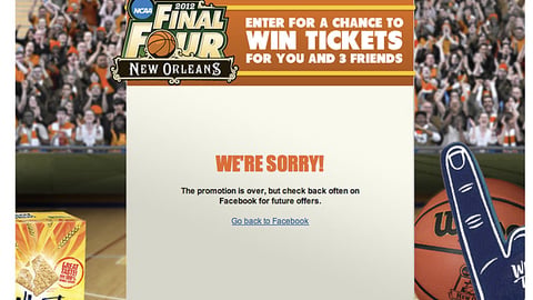 Wheat Thins 'Final Four' Facebook Sweeps