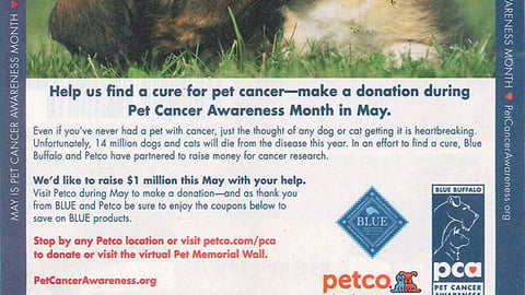 Blue Petco 'Pet Cancer Awareness' FSI