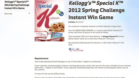 Special K 'Spring Challenge' Instant-Win Game
