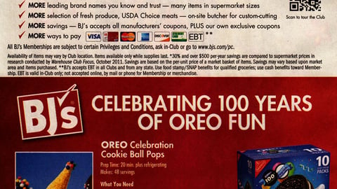 BJ's Oreo '100 Years' FSI