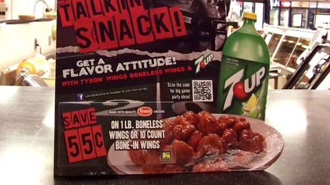 Tyson 7UP 'Talkin' Snack' Counter Card