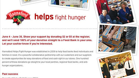 'Hannaford Helps Fight Hunger' Promotion